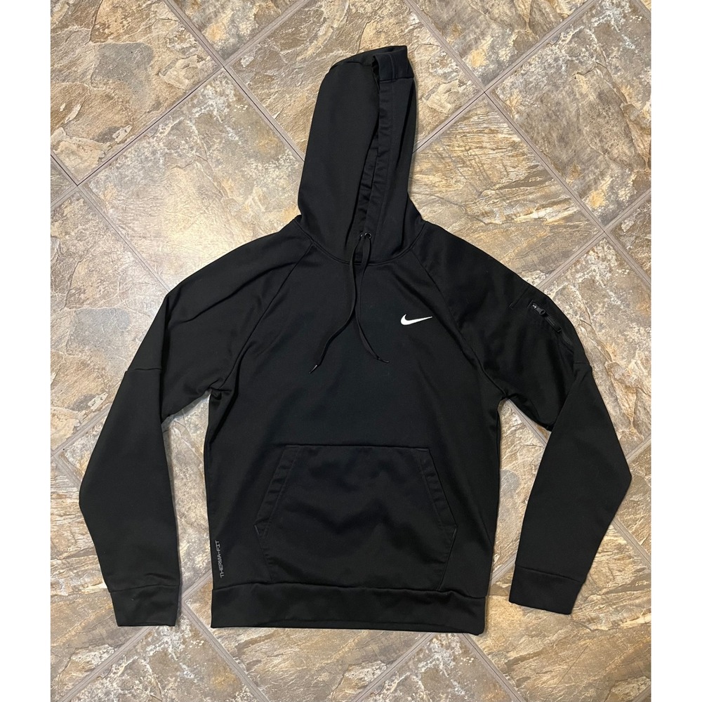 Nike Therma-FIT Hoodie Mens Small Black DQ4834-010 Sleeve Pocket